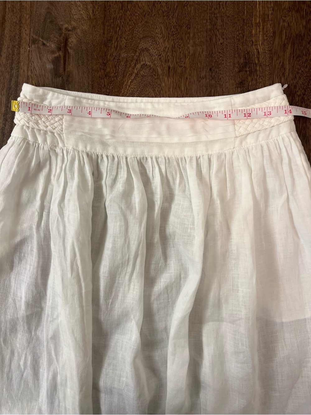 MAX&Co MaxMara White Linen Midi Skirt with Pockets Italian Summer Style Size S - Picture 10 of 10